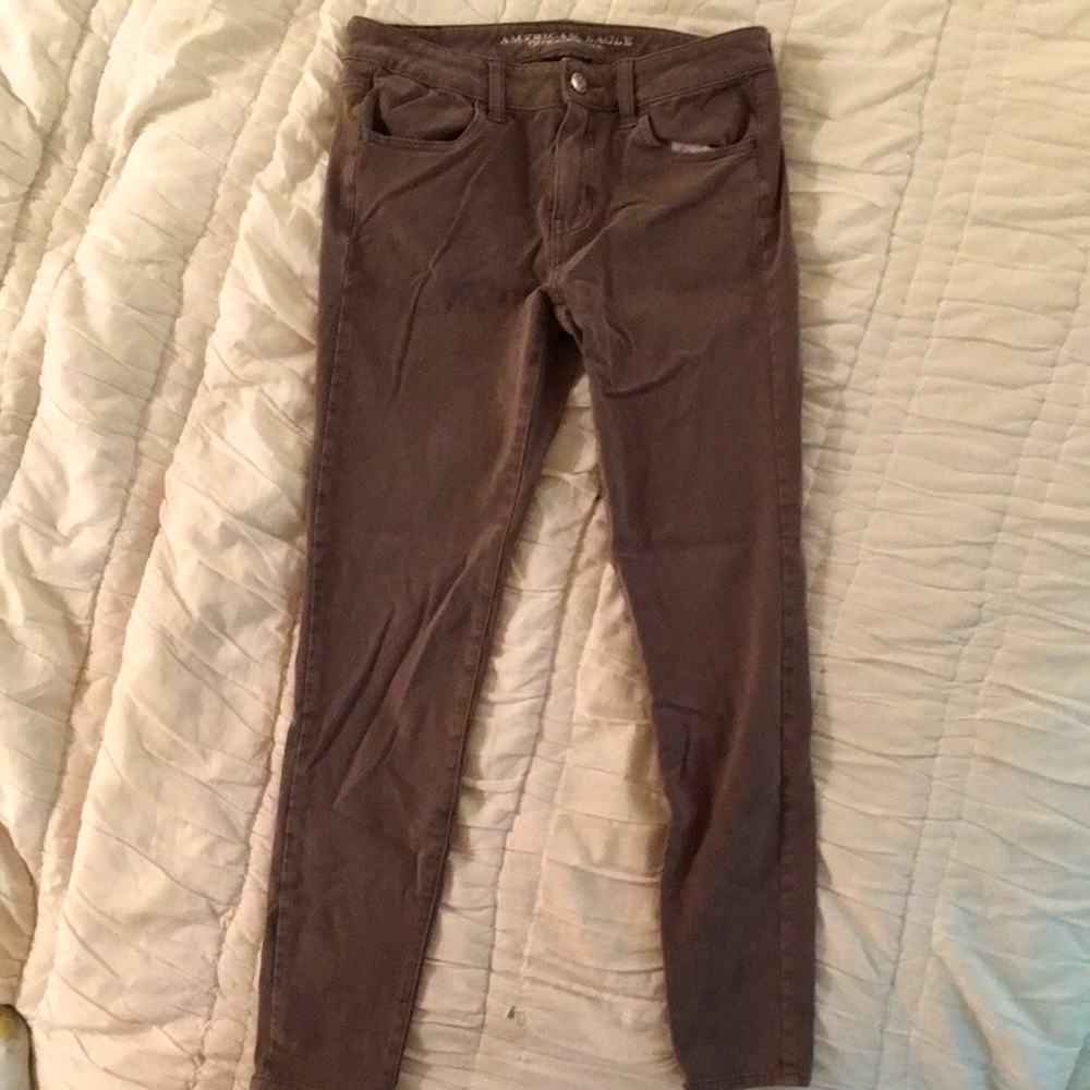 American Eagle light brown super stretch jeggings
